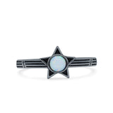 Star Petite Dainty Round Promise Ring Band Oxidized Braided 925 Sterling Silver (8mm)