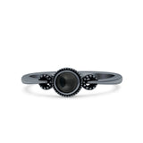 Promise Ring Band Oxidized Round Braided 925 Sterling Silver (6mm)