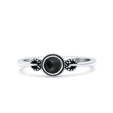 Promise Ring Band Oxidized Round Braided 925 Sterling Silver (6mm)