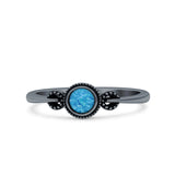 Promise Ring Band Oxidized Round Braided 925 Sterling Silver (6mm)