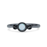 Promise Ring Band Oxidized Round Braided 925 Sterling Silver (6mm)