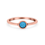 Petite Dainty Round Promise Ring Band Oxidized 925 Sterling Silver (8mm)