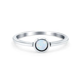 Petite Dainty Round Promise Ring Band Oxidized 925 Sterling Silver (8mm)