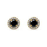 Wedding Stud Earrings Simulated Round CZ 925 Sterling Silver