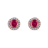 Wedding Stud Earrings Simulated Round CZ 925 Sterling Silver