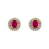 Wedding Stud Earrings Simulated Round CZ 925 Sterling Silver