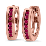Half Eternity Hoop Earrings Round Simulated CZ 925 Sterling Silver (11mm)