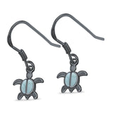 Drop Dangle Turtle Earrings Lab Created Opal 925 Sterling Silver