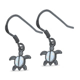 Drop Dangle Turtle Earrings Lab Created Opal 925 Sterling Silver