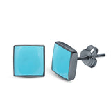 Square Shape Stud Post Tiny Earring Solid 925 Sterling Silver (6mm-8mm)