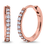Half Eternity Simulated CZ Round Hoop Earrings 925 Sterling Silver (20mm)