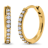Half Eternity Simulated CZ Round Hoop Earrings 925 Sterling Silver (20mm)
