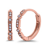 Half Eternity Hoop Earrings Simulated CZ Round 925 Sterling Silver (19mm)