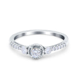 14K Gold 0.31ct Three Stone Vintage Round 5mm G SI Diamond Engagement Band Wedding Ring