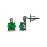 Stud Earrings Wedding Round Simulated CZ 925 Sterling Silver (9mm)