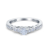 14K Gold 0.49ct Vintage Round 3mm G SI Diamond Engagement Band Wedding Ring