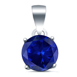 Halo Simulated Cubic Zirconia Round 925 Sterling Silver Charm Pendant