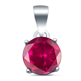 Halo Simulated Cubic Zirconia Round 925 Sterling Silver Charm Pendant