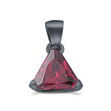 Triangle Cut Charm Pendant Simulated Cubic Zirconia 925 Sterling Silver (11mm)