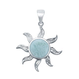 Lab Created Opal Sun Surf Celestial Sun 925 Sterling Silver Charm Pendant