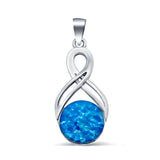 Lab Created Opal Celtic 925 Sterling Silver Charm Pendant