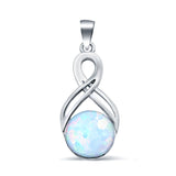 Lab Created Opal Celtic 925 Sterling Silver Charm Pendant