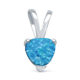 Lab Created Opal Heart 925 Sterling Silver