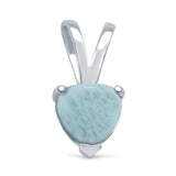 Lab Created Opal Heart 925 Sterling Silver