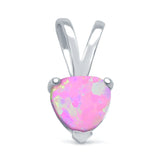 Lab Created Opal Heart 925 Sterling Silver