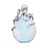 Lab Created Opal Oval 925 Sterling Silver Charm Pendant