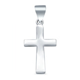 Plain Cross Charm Pendant 925 Sterling Silver (31.75MM)