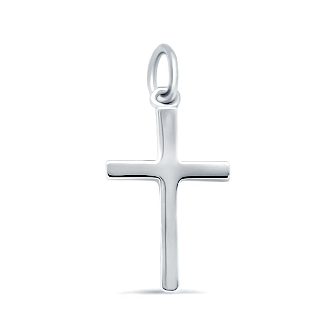 Plain Mini Cross 925 Sterling Silver Charm Pendant