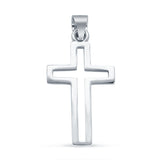 Plain Cross Charm Pendant 925 Sterling Silver Fashion Jewelry