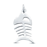 Fishbone Pendant Fish Bone Charm 925 Sterling Silver