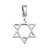 Star of David Pendant Charm 925 Sterling Silver (17mm x 25mm)