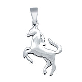 Plain Horse Pendant Charm 925 Sterling Silver (1