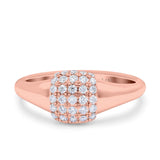 14K Gold 0.32ct Square Cluster Art Deco 8mm G SI Diamond Engagement Band Wedding Ring