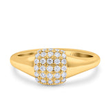 14K Gold 0.32ct Square Cluster Art Deco 8mm G SI Diamond Engagement Band Wedding Ring