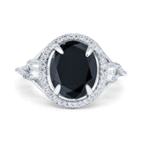 Oval Accent Wedding Engagement Ring Simulated Cubic Zirconia 925 Sterling Silver