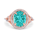 Oval Accent Wedding Engagement Ring Simulated Cubic Zirconia 925 Sterling Silver