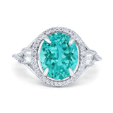 Oval Accent Wedding Engagement Ring Simulated Cubic Zirconia 925 Sterling Silver