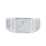 Micro Pave Eternity Engagement Ring Round Simulated CZ 925 Sterling Silver