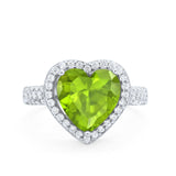 Halo Fashion Ring Heart Simulated Cubic Zirconia 925 Sterling Silver