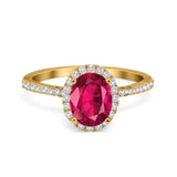 Halo Vintage Oval Engagement Ring Simulated Cubic Zirconia 925 Sterling Silver