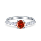 Petite Dainty Engagement Ring Round Simulated Cubic Zirconia 925 Sterling Silver