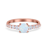 Petite Dainty Engagement Ring Round Simulated Cubic Zirconia 925 Sterling Silver