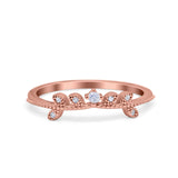 Wedding Band Petite Dainty Eternity Ring Round Simulated CZ 925 Sterling Silver