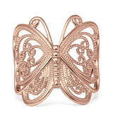 Filigree Design Butterfly Fashion Ring 925 Sterling Silver