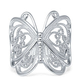 Filigree Design Butterfly Fashion Ring 925 Sterling Silver