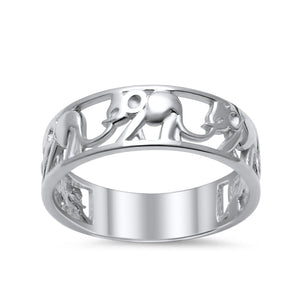 Sterling Silver Ring Plain Elephant Band 925 Sterling Silver